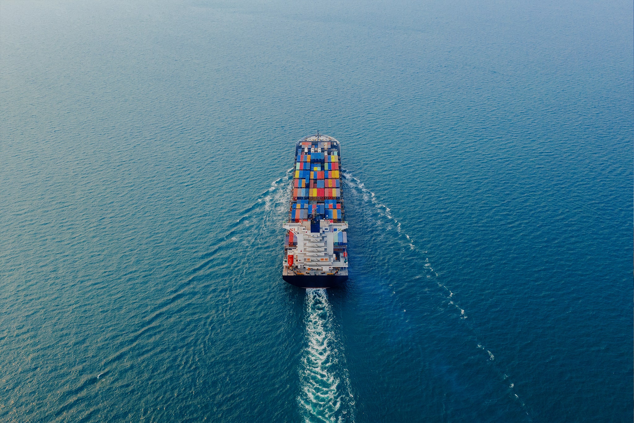 Container ship at sea