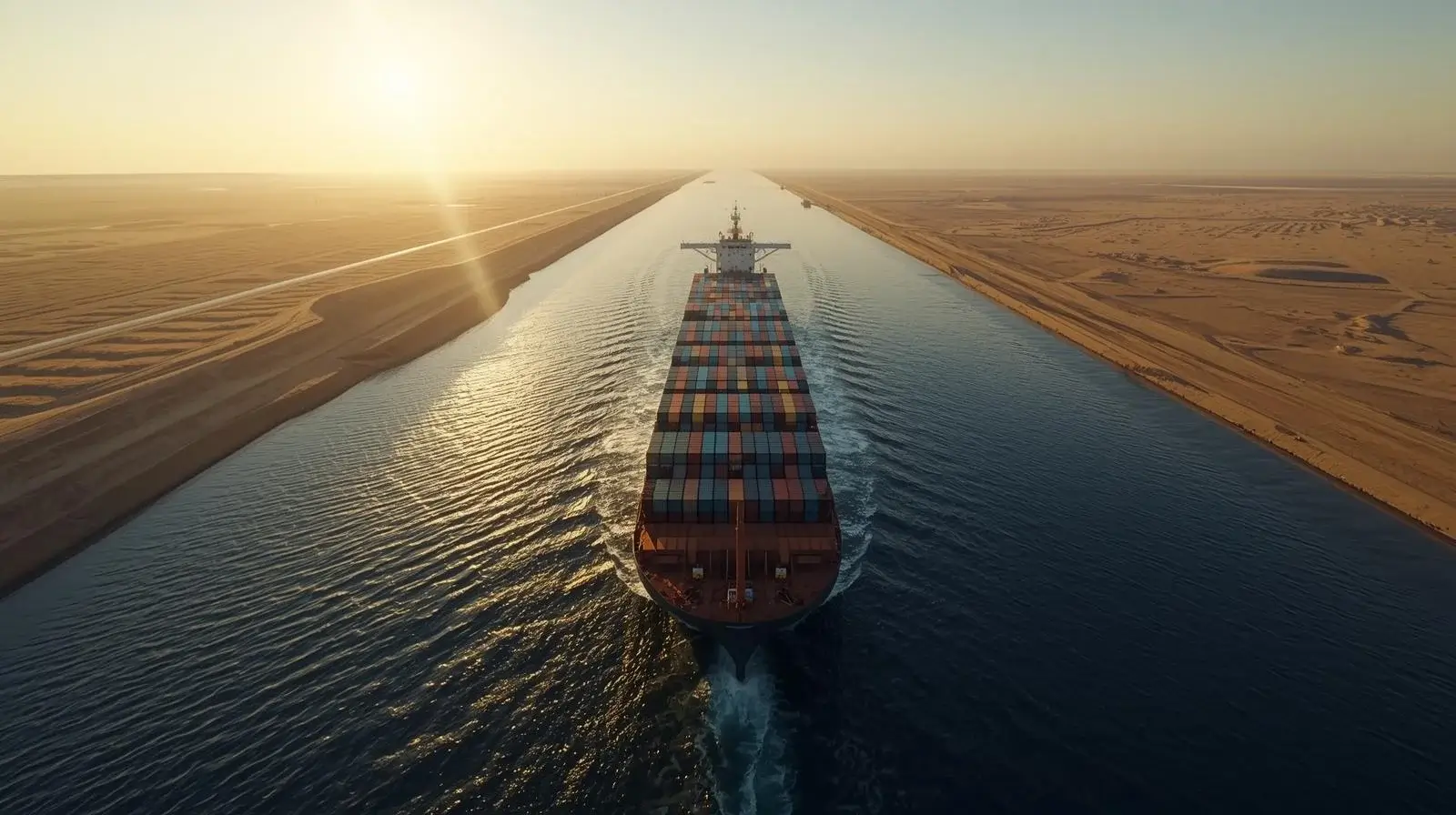 Container ship at sea